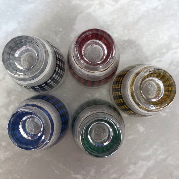 Mid Century Plaid Shot Glasses from France - Picture 6 of 8